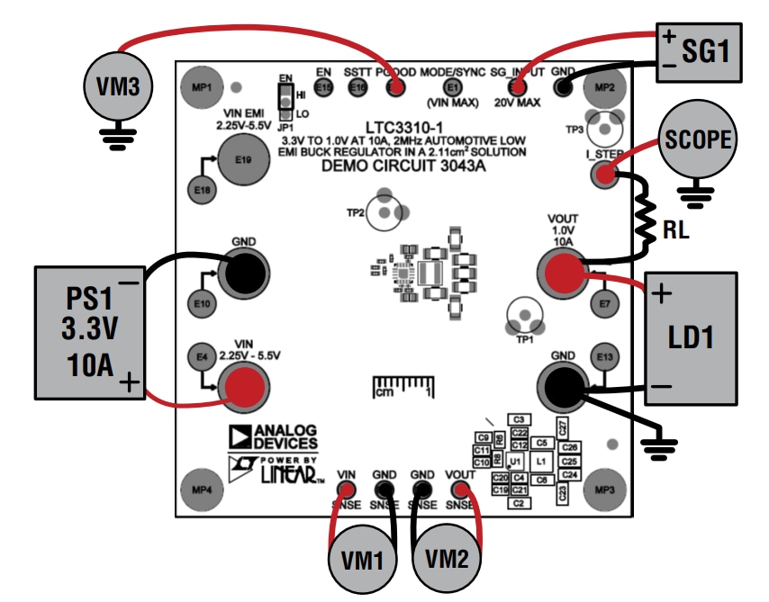 Schaltungsanordnung - Analog Devices Inc. LTC3310S DC3021A-Demonstrationsboard Schaltungsanordnung - Analog Devices Inc. LTC3310S DC3021A-Demonstrationsboard